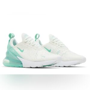 Women's White and Teal Athletic Shoes